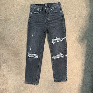 Urban BDG High Waisted Slim Straight Jeans- Washed Black